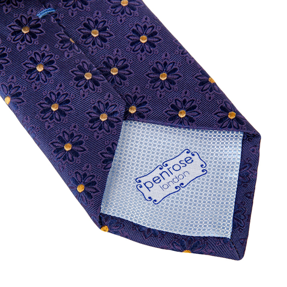 PENROSE GOLD, MIDNIGHT BLUE PAISLEY TIE | MENS - Picture 4 of 4